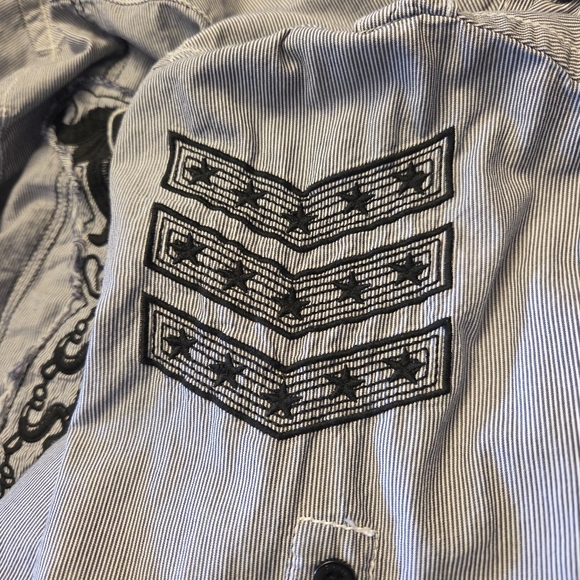 Roar Enough Excuses Men's Gray and Black Casual Button-Down Shirt Size L - Picture 11 of 15